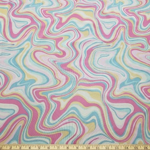 Lava Marble Print Muted Pastel Colors Nylon Spandex 4-Way Stretch Power Mesh Fabric