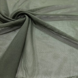 Olive Solid Power Mesh Nylon Spandex Fabric by the Yard