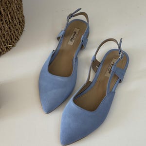 Suede Blue Sandals for Women, Unique Handmade Summer Footwear, Designer Women&#39;s Sandals Gift, Barefoot Sandals, Mules Women Shoes