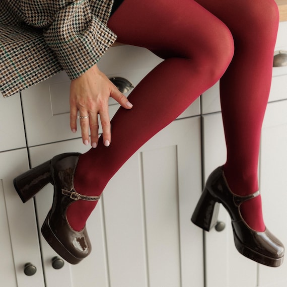 Patent Leather Chunky Heel Shoes, Platform Party Heels for Women, Statement Holiday, Winter Gift for Girlfriend