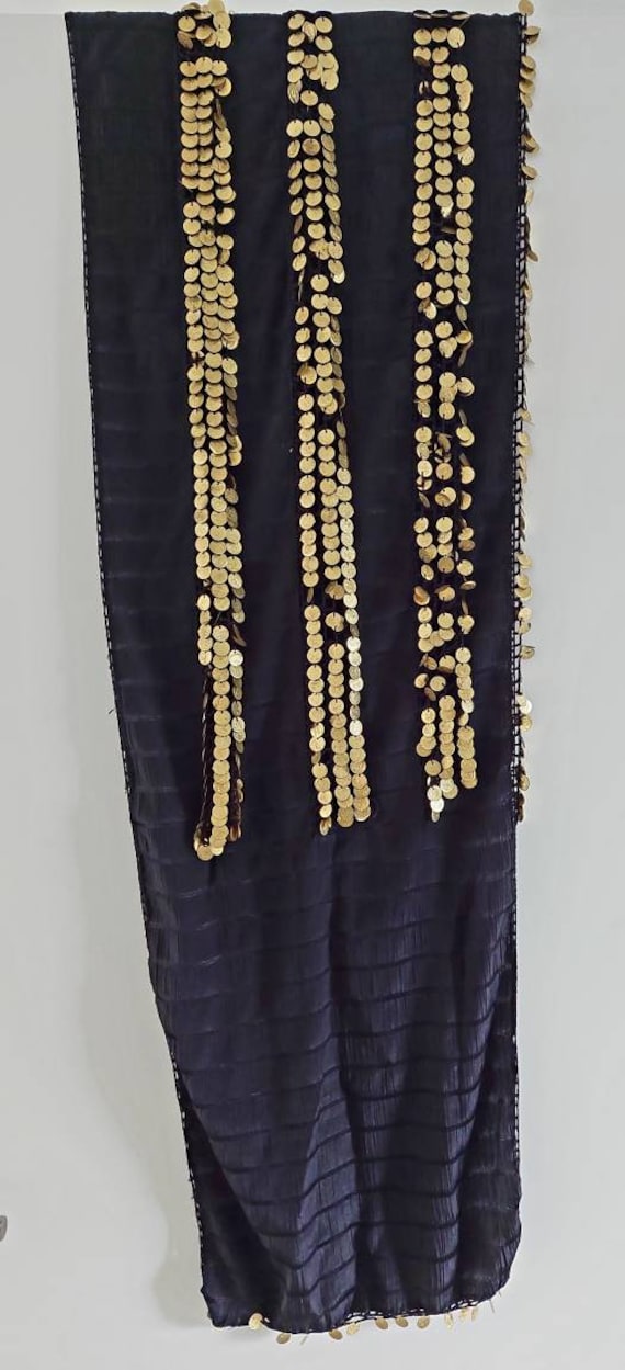 Belly Dance hip scarf with coins from Egypt. Vint… - image 3