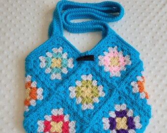 Crochet Granny Square Shoulder Bag: Handmade Summer Purse