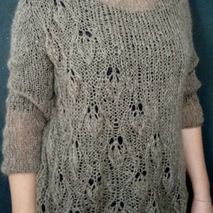 knitted sweater ,sweater beige, mohair sweater, hand knit sweater, soft pullover, transparent sweater, oversize sweater, long sleeve sweater
