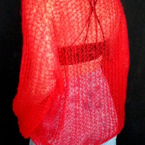 knitted sweater ,sweater red, mohair sweater, hand knit sweater, soft pullover, transparent sweater, oversize sweater, long sleeve sweater