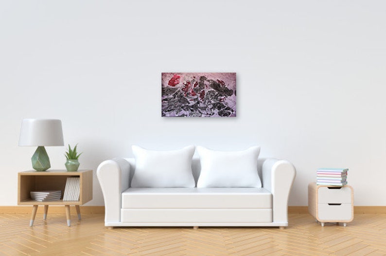 Abstract Painting Red Black Canvas Modern Wall Home Decor Contemporary Modern Abstract Art Painting Modern Painting on Canvas Original Art