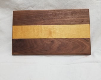 Walnut and Yellowheart handmade cutting board.