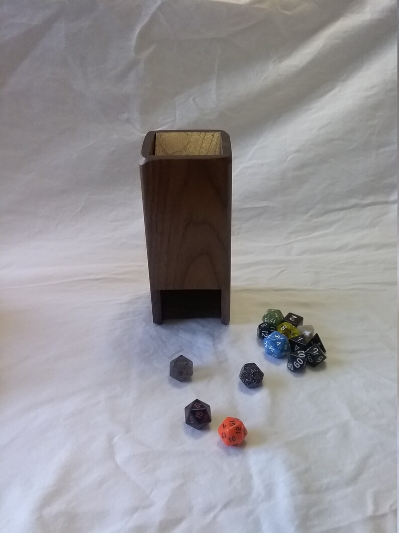 Walnut Domestic Wood Dice Rolling Tower image 3