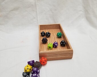 Oak dice rolling tray