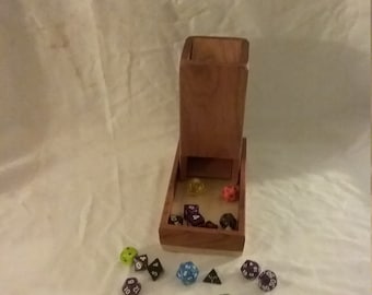 Sapele dice rolling tower and dice tray.