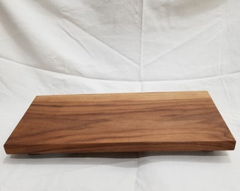 Handmade serving tray in walnut.