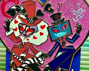 Hazbin Hotel - Static Moth Vox & Valentino Enamel Pin Badge - Etsy