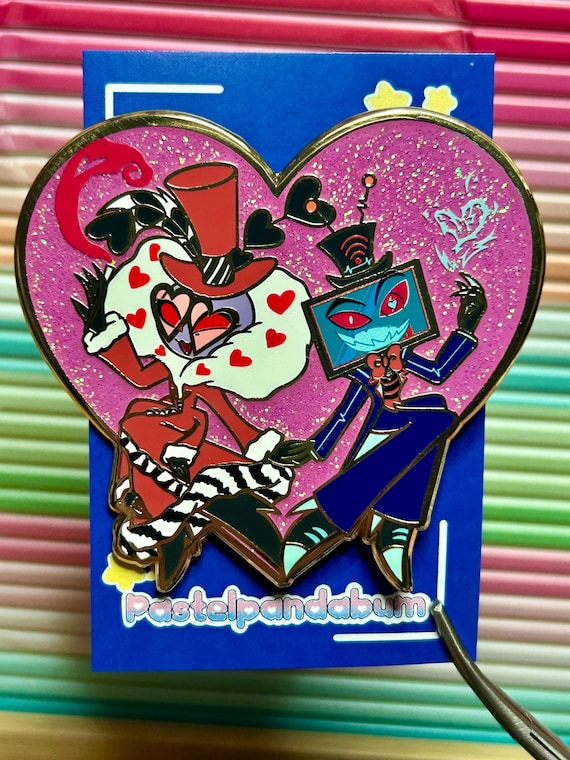 Hazbin Hotel - Static Moth Vox & Valentino Enamel Pin Badge - Etsy