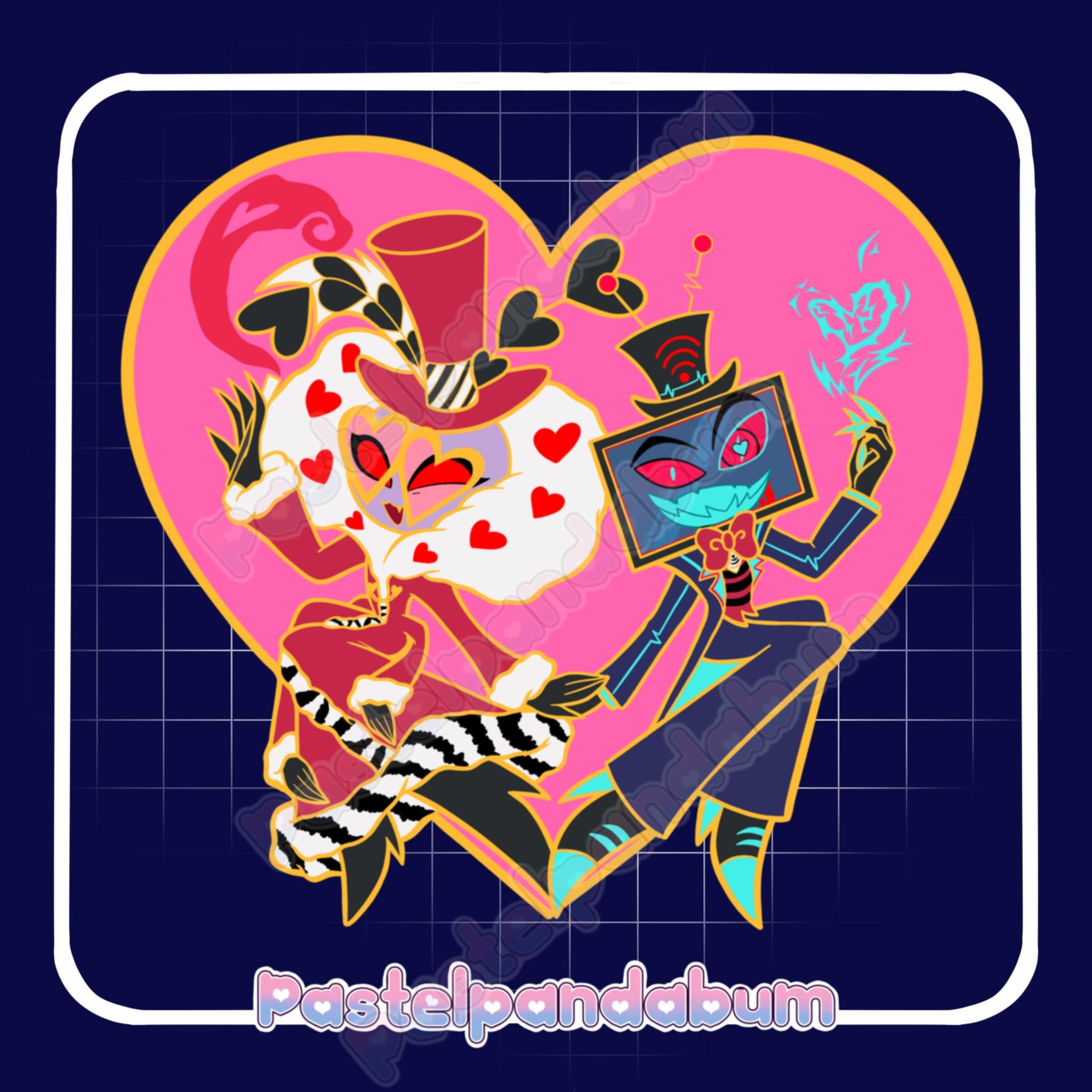 Hazbin Hotel - Static Moth Vox & Valentino Enamel Pin Badge - Etsy