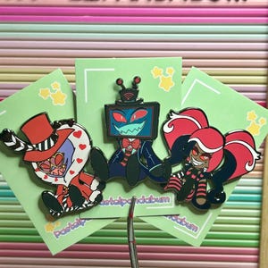 Hazbin Hotel -  The Vees - Vox, Valentino and Velvette Enamel Pin badge