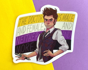 Non-binary 14th Doctor Sticker, David Tennant, Doctor Who, Fourteenth Doctor, Transgender Genderfluid LGBTQIA Pride