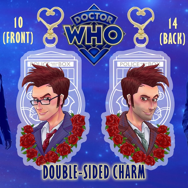 10 & 14th Doctor 3" Double-Sided Acrylic Charm and 5x7" Print || David Tennant, Doctor Who, Tenth Doctor, Fourteenth Doctor