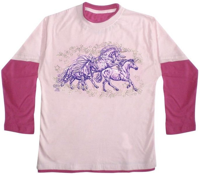 Kinder Langarmshirt mit Pferdemotiv Sternen-Ponie Bild 1