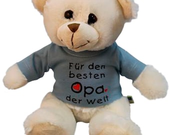 TEDDY BEAR with T-SHIRT - For the best grandpa in the world - Teddy cuddly bear