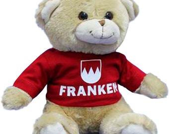 OURS EN Peluche avec T-SHIRT - Emblème Armoiries Franconie - Ours en peluche