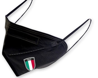 1x FFP2 Mask in Black with Application Iron Transfer - ITALY - 15355