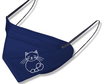 1x FFP2 mask in DARK BLUE with application ironing transfer - KATZE CAT - 15137