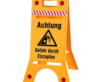 Roof warning sign - Attention! Danger from icicles - size approx. 28 x 64 cm – 308522/1