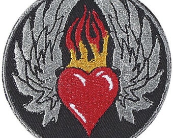 Patch application Heart in flames 03036