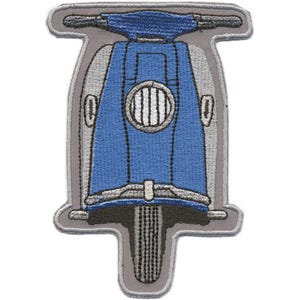 Aufnäher Applikation -  blauer MOTORROLLER ROLLER Moped - Gr. ca. 12 x 8 cm - 06046