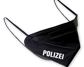 1 FFP2 Mask in black with imprint - POLIZEI - 15375