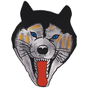 XXL Aufnäher Applikation Patch - WOLF HUND Wolfskopf - Gr. ca. 20 x 25 cm - 08097