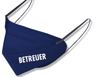 1x FFP2 mask in dark blue with application ironing transfer - BETREUER - 14903