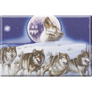 Magnet - Wolves Wolf Pack - Size approx. 8 x 5.5 cm - 38433 - Kitchen Magnet Animal Magnet