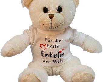 TEDDYBÄR mit T-SHIRT - Für die beste Enkelin der Welt - Teddy Kuschelbär Bär