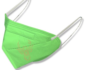 1x FFP2 mask in LIGHT GREEN with application temple transfer - HIRSCH - 15127