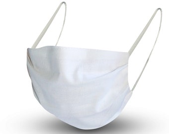 Mask textile mask in cotton with inner fleece - WHITE - 15410 + free addition