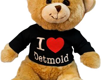 TEDDYBÄR mit T-SHIRT - I Love Detmold - Teddy Kuschelbär Bär