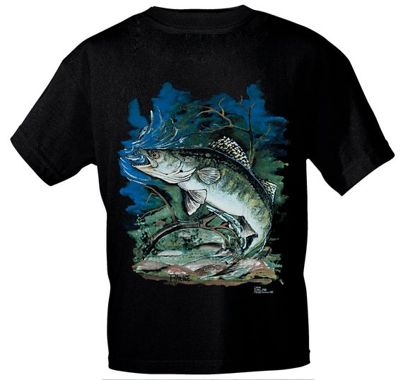 Angeln schwarz Forellenangler Tshirt Herren und M/änner T-Shirts