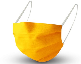 Cover mask mask cotton textile mask with inner fleece - sun yellow - 15413 + free addition