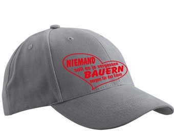 Baseball cap with print - Nobody should ever forget Farmers provide the food - 69035