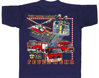 Kinder T-Shirt  FEUERWEHR Wir retten Leben 06964