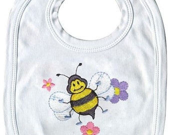 Bavoir bébé avec abeille broderie 12727