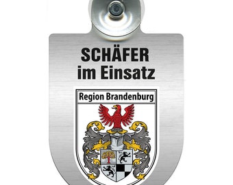 Einsatzschild Windschutzscheibe - SCHÄFER im Einsatz - Personalisierbar - 309387