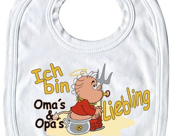 Baby bib with imprint "Grandma &Grandpa's Darling"