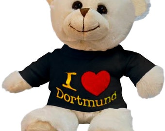 TEDDYBÄR mit T-SHIRT - I Love Dortmund - Teddy Kuschelbär Bär