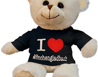 TEDDY BEAR with T-SHIRT - I Love Mönchengladbach - Teddy cuddly bear