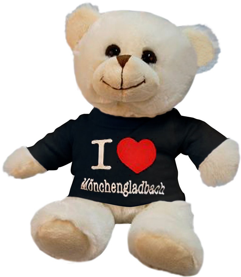 TEDDY BEAR with T-SHIRT I Love Mönchengladbach Teddy cuddly bear image 1