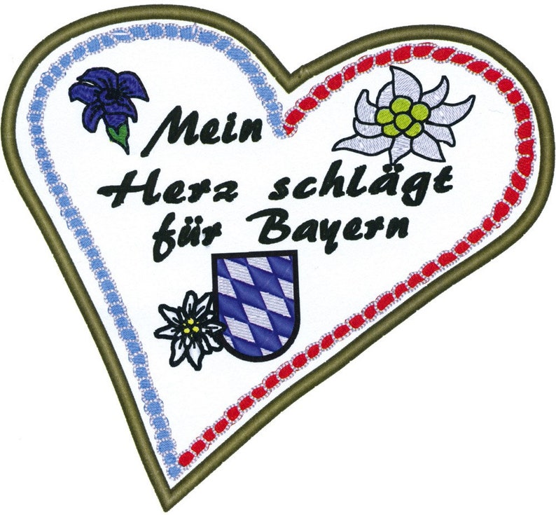 Rücken-Aufnäher Mein Herz Schlägt Für Bayern Bild 1