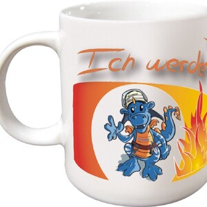 Tasse Keramik Kaffeetasse Kaffeebecher Print FEUERWEHR Blauer Drache Draco 57443 Bild 2