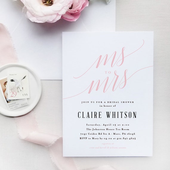 Templett INSTANT DOWNLOAD Editable Bridal Shower Invitation Rustic Bridal Shower Invitation Template Miss To Mrs Invitation Printable