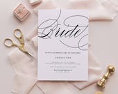 Bridal Shower Invitation, Pink Bridal Shower Invitation, Spring Bridal Shower Inviation, Simple Bridal Shower Invites, Bridal Shower Invite
